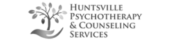 Black and white logo of Huntsville Psychotherapy & Counseling Services