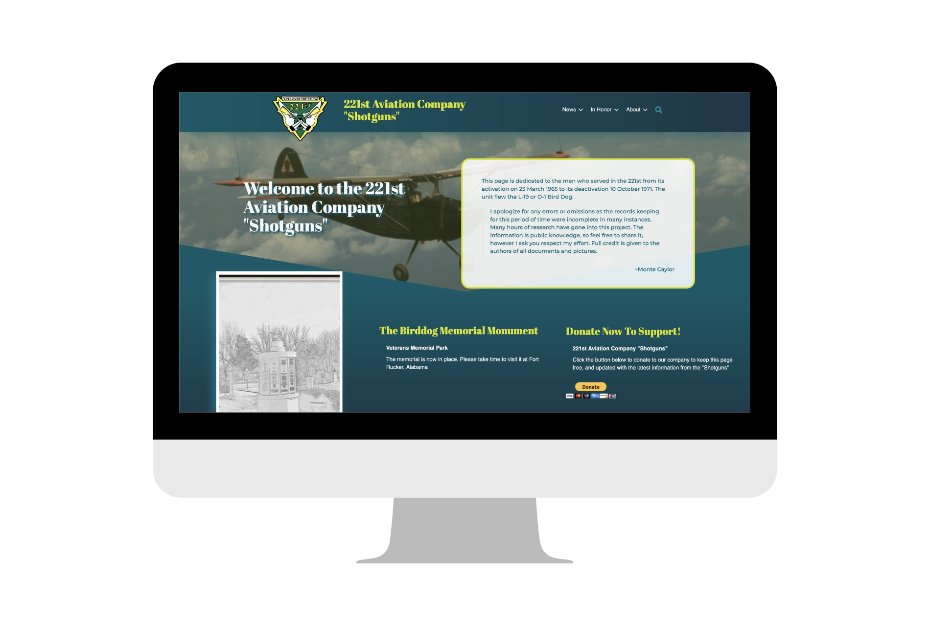 Home page mockup of a website built by Camp Web Designs
