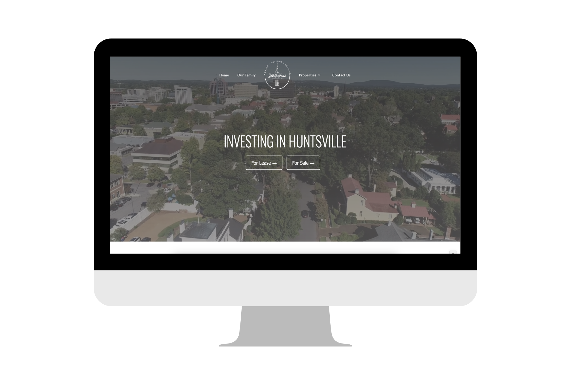 Home page mockup of a real estate website built by Camp Web Designs web design experts