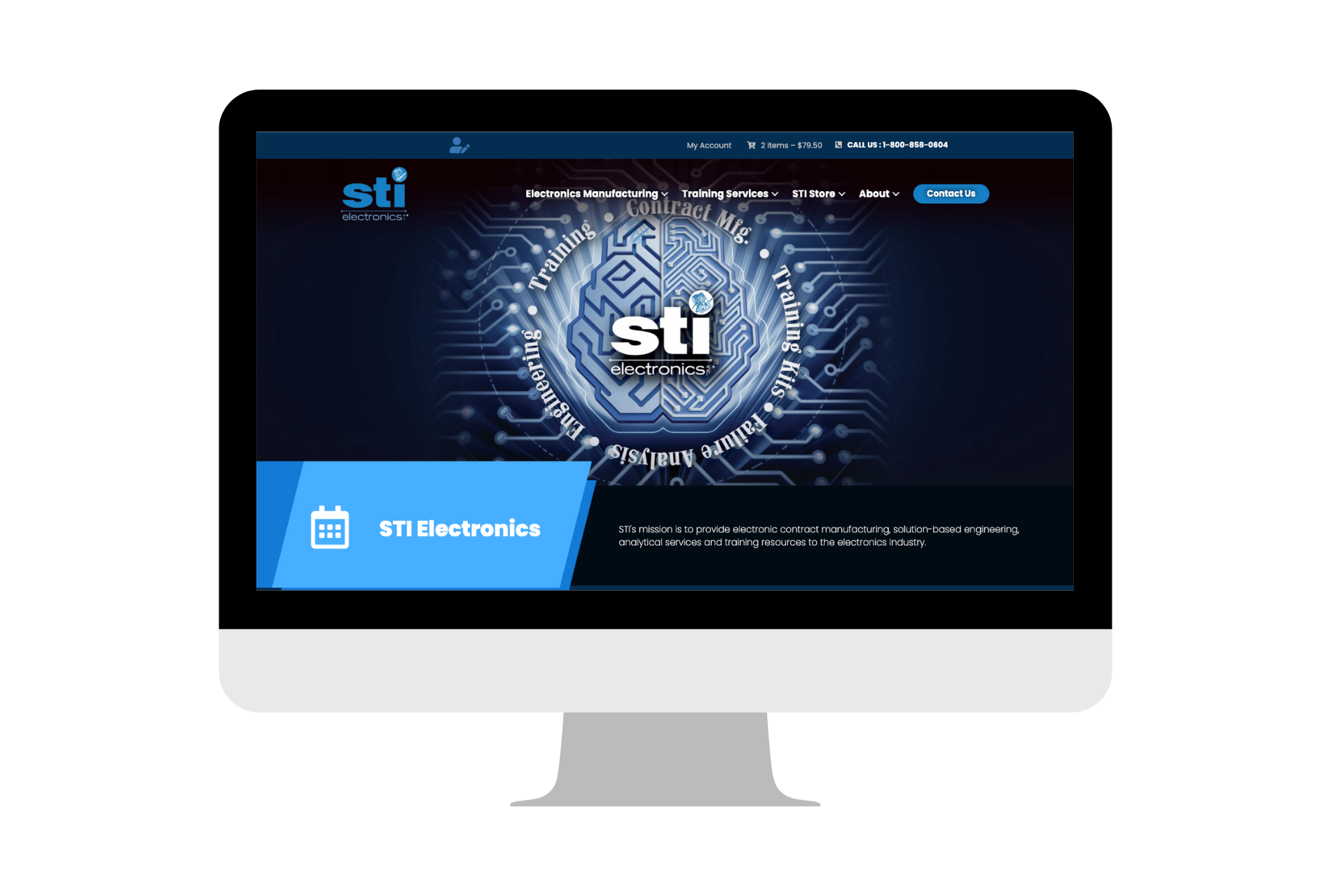 Home page mockup of a website built by Camp Web Designs in Orlando