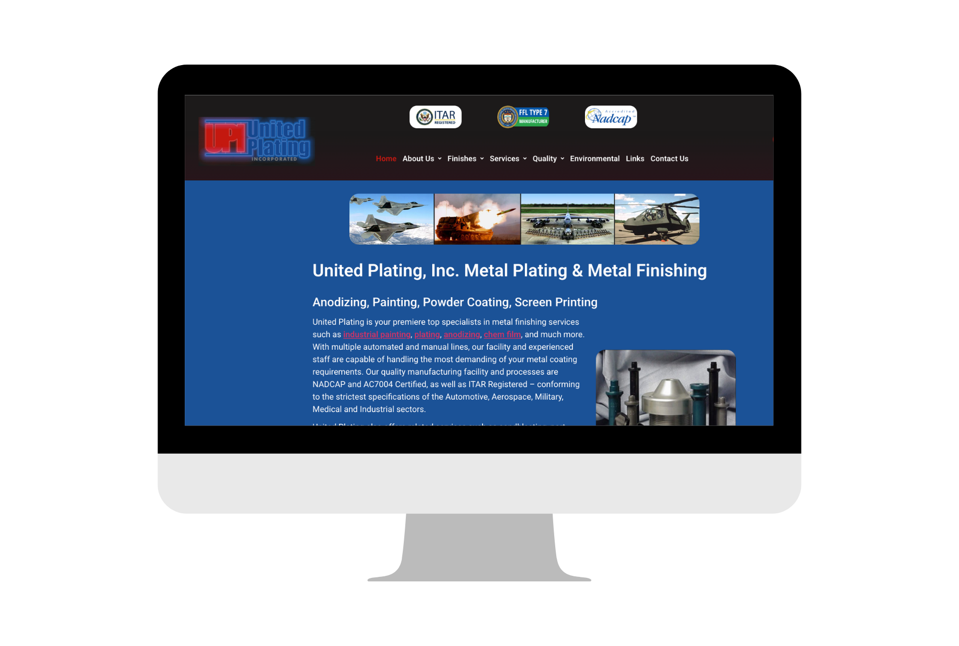 Home page mockup of a website built by Camp Web Designs in Orlando, FL